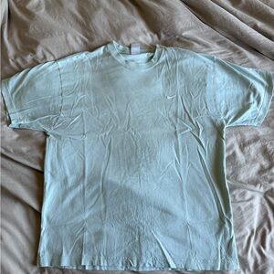 Nike Teal Cotton Embroidered Men's Shirt